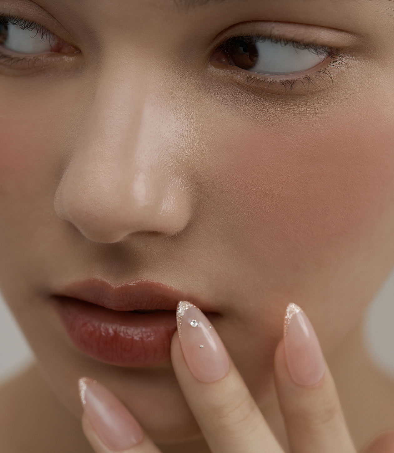 진비 네일 컬러 텍스처 클로즈업